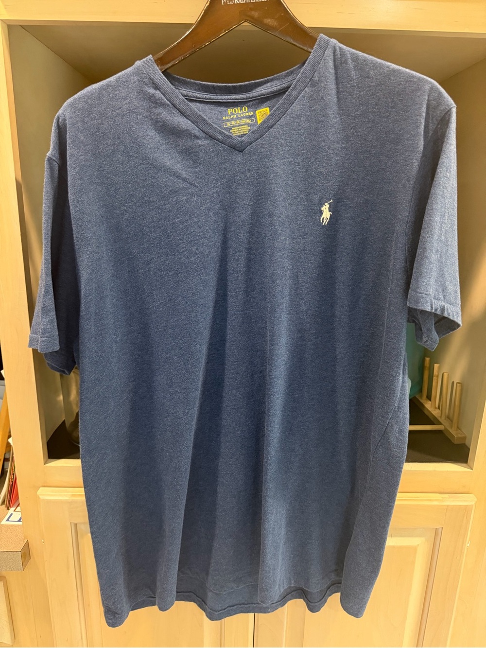 Polo by Ralph Lauren Navy V-Neck Short Sleeve Tee with Embroidered Pony XXL